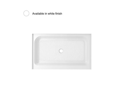 48x32 inch Single threshold shower tray center drain in glossy white