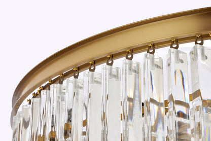 Sydney 36.5 inch spiral crystal chandelier in satin gold