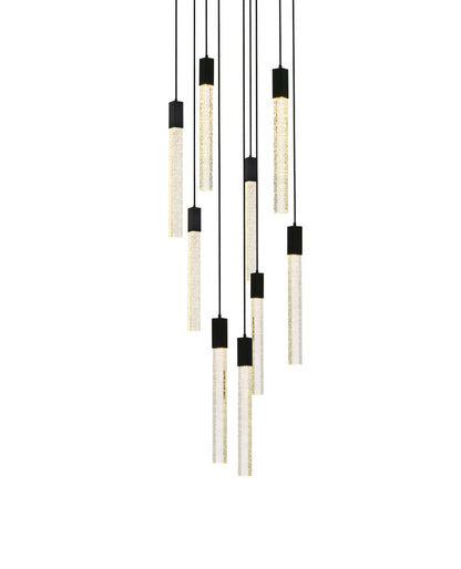 Weston 9 lights pendant in black