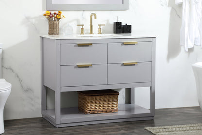 42 inch Single bathroom vanity in grey