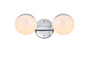 Majesty 2 light Chrome and frosted white Bath Sconce