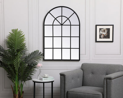 Metal windowpane mirror 28 inch x 41 inch in in Black