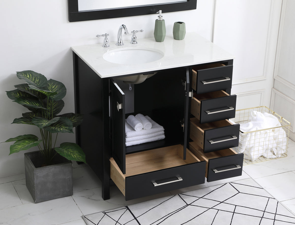 36 inch Single Bathroom Vanity in Black