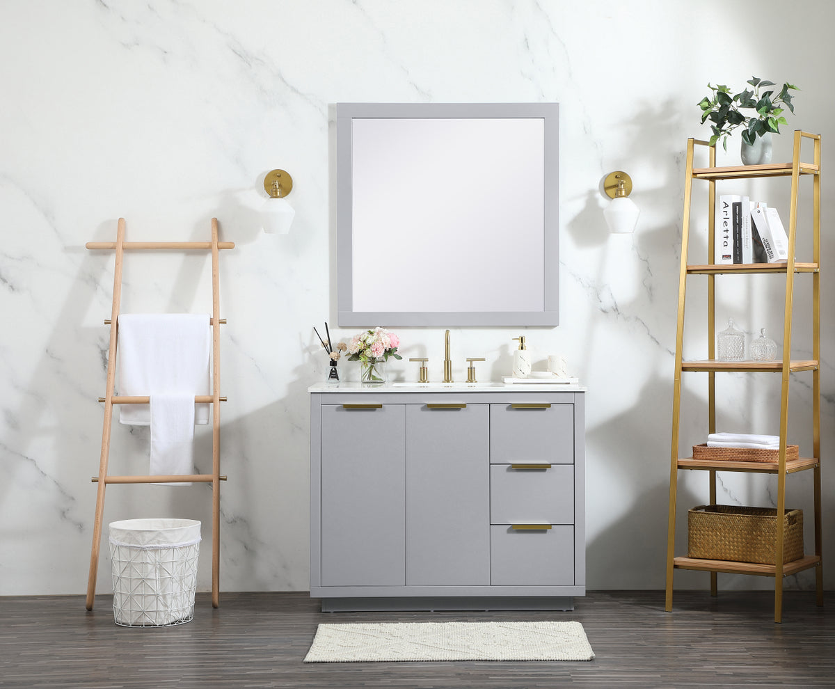 42 inch Single bathroom vanity in grey