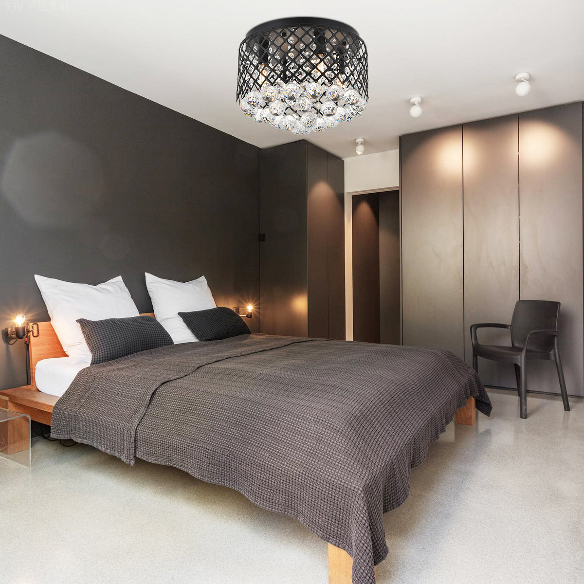 Tully 4 light Matte Black Flush Mount