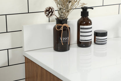 48 inch Single bathroom vanity in walnut brown with backsplash