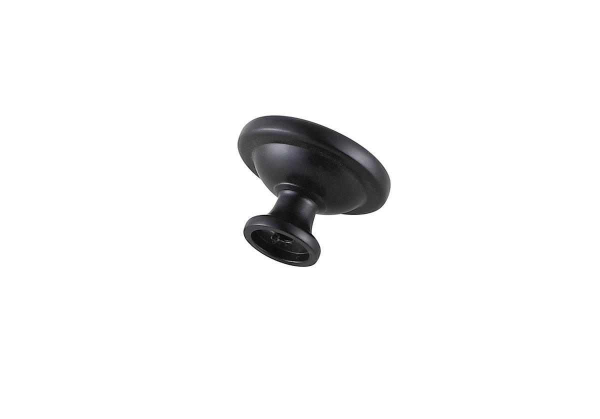 Garlande 1.2" Diameter Matte Black Mushroom Knob Multipack (Set of 10)