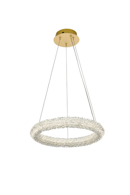 Bowen 18 inch Adjustable LED Chandelier in Satin Gold