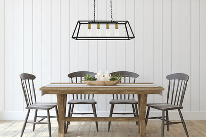 Resolute 4 light brass and black Pendant