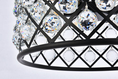 Madison 6 light Matte Black Pendant Clear Royal Cut Crystal