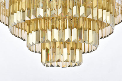 Sydney 33 light polished nickel Chandelier Golden Teak (Smoky) Royal Cut Crystal