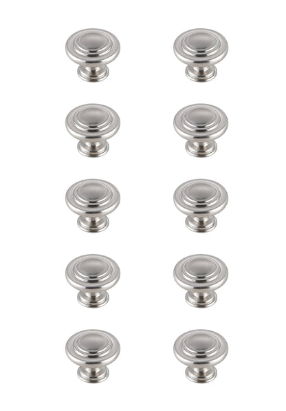 Minu 1.3" Diameter Brushed Nickel Mushroom Knob Multipack (Set of 10)