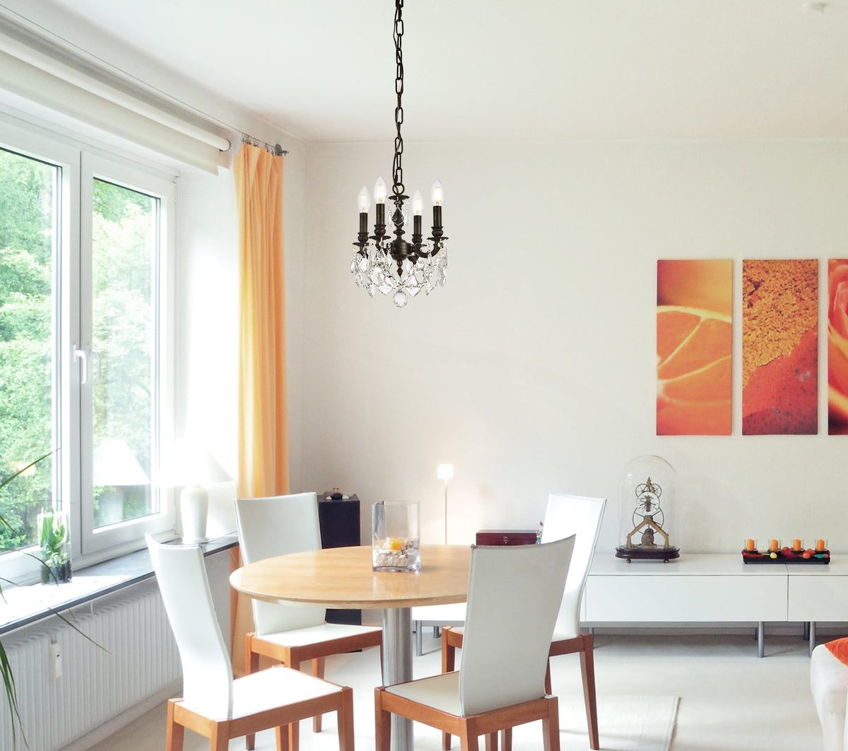 Lillie 4 light Dark Bronze Pendant Clear Royal Cut Crystal