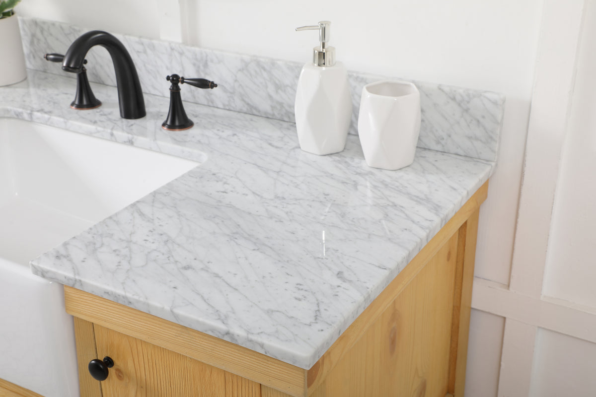 48 inch Single bathroom vanity in natural wood with backsplash