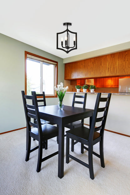 Kiera 3 lights flush mount in black