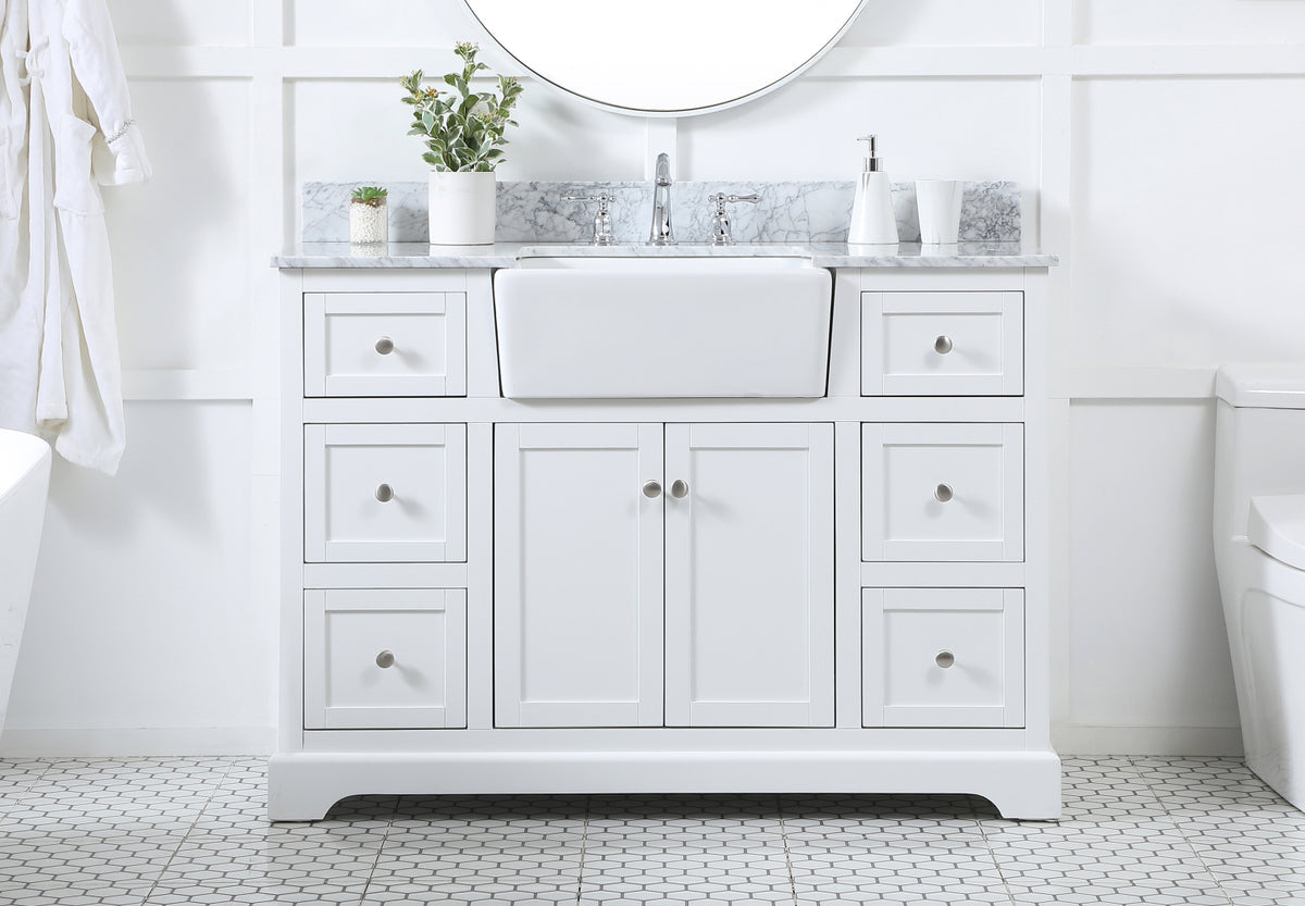 48 inch Single bathroom vanity in white