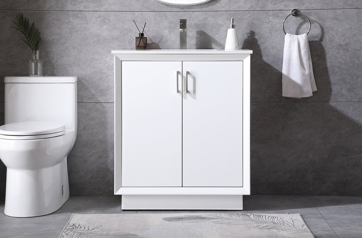 30 Inch SIngle Bathroom Vanity In White