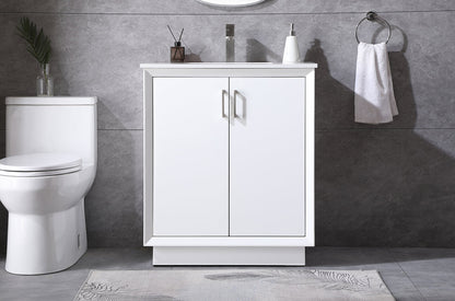 30 Inch SIngle Bathroom Vanity In White