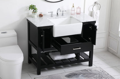 42 inch Single bathroom vanity in black