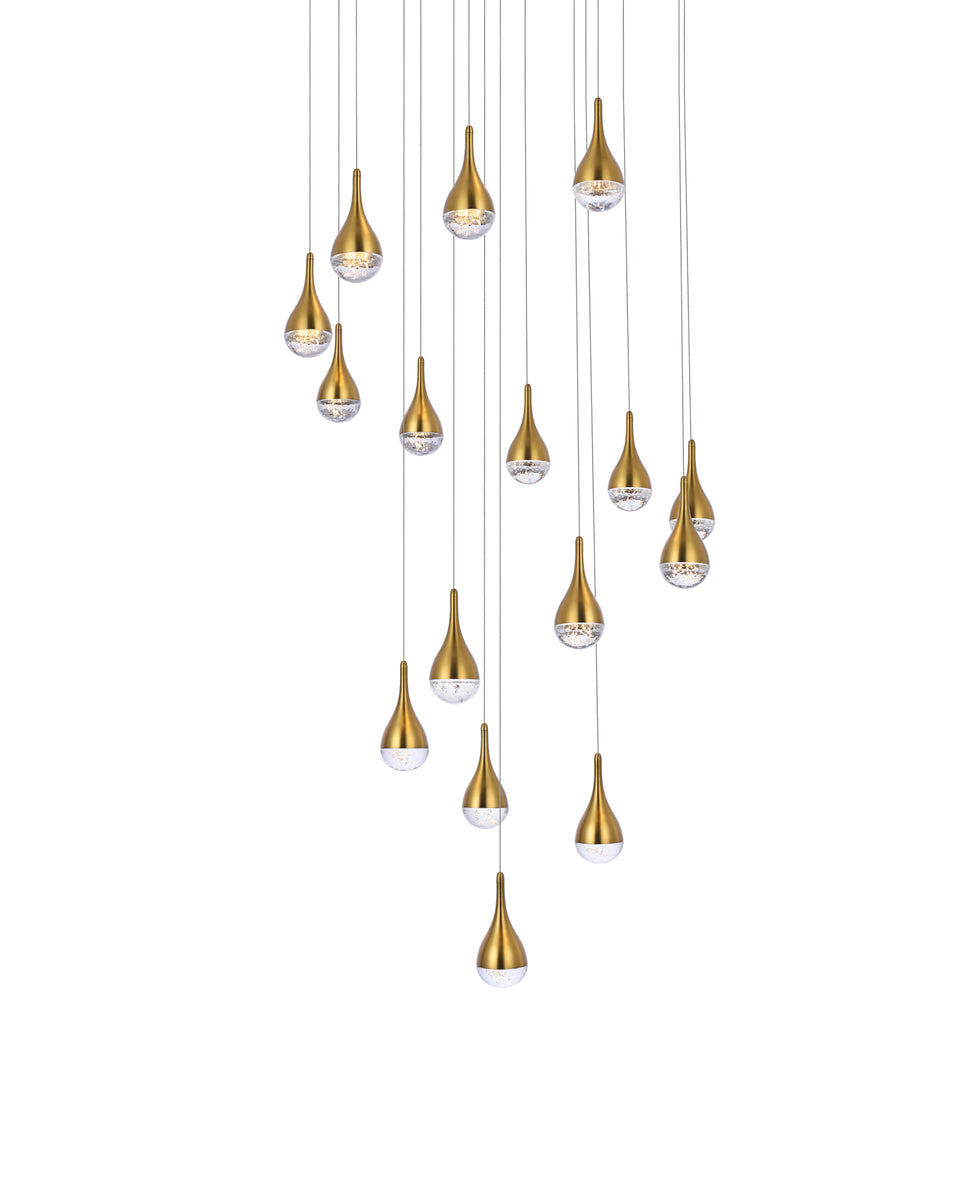 Amherst 36 inch LED chandelier in satin gold