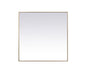 Metal Frame Square Mirror 48 inch in Brass