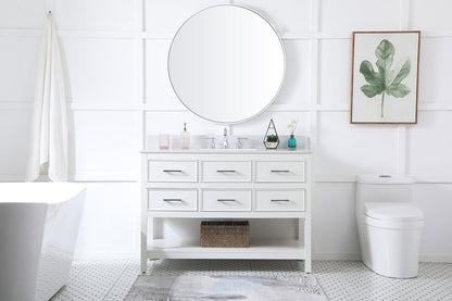 48 inch Single bathroom vanity in white with backsplash