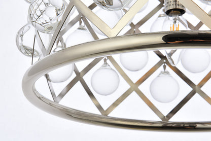 Madison 3 light polished nickel Pendant Clear Royal Cut Crystal