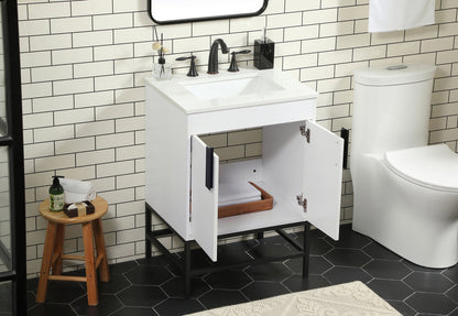 24 inch Single bathroom vanity in white