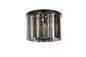 Sydney 6 light Matte Black Flush Mount Silver Shade (Grey) Royal Cut Crystal