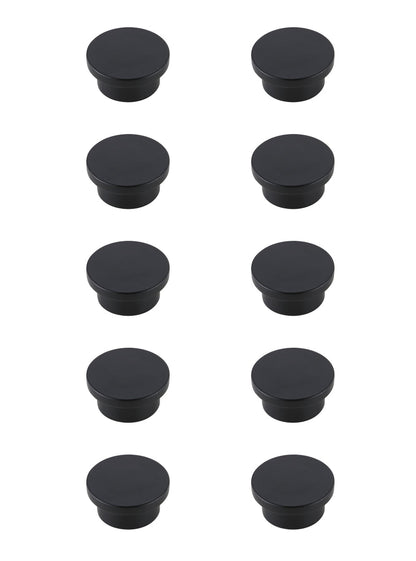 Trovon 1.6" Diameter Matte Black Oversize Round Knob Multipack (Set of 10)