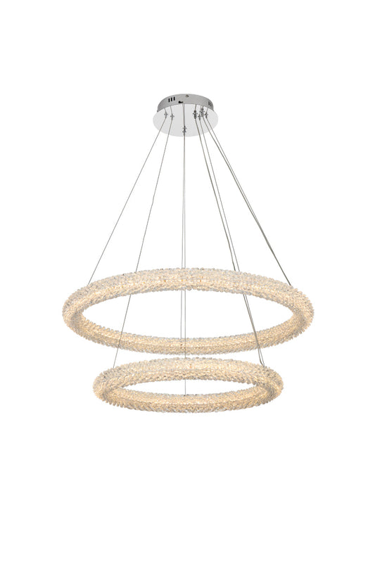 Bowen 32 inch Adjustable LED Chandelier in Chrome