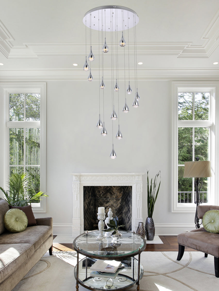 Amherst 36 inch LED chandelier in chrome