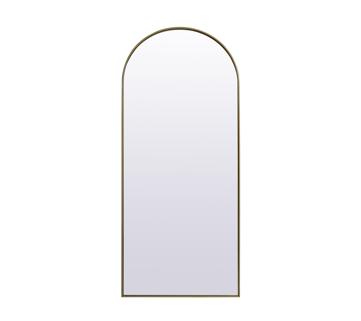 Metal Frame Arch Full Length Mirror 32x76 Inch in Brass