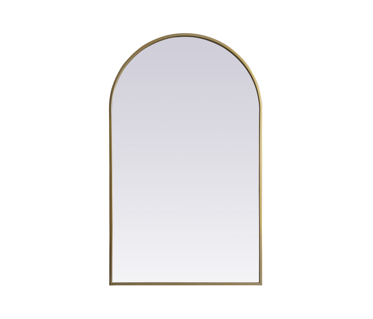 Metal Frame Arch Mirror 24x40 Inch in Brass