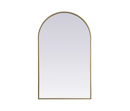 Metal Frame Arch Mirror 24x40 Inch in Brass