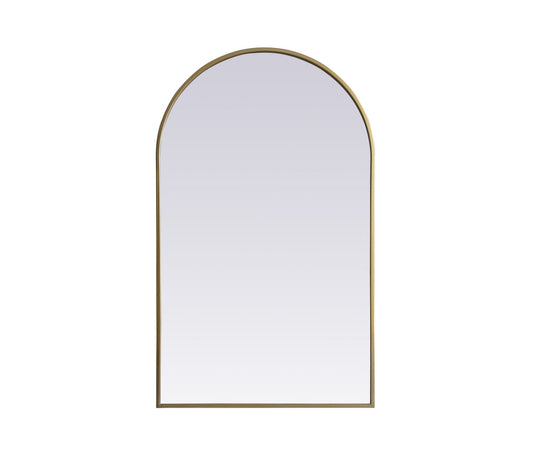 Metal Frame Arch Mirror 24x40 Inch in Brass