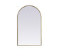Metal Frame Arch Mirror 24x40 Inch in Brass