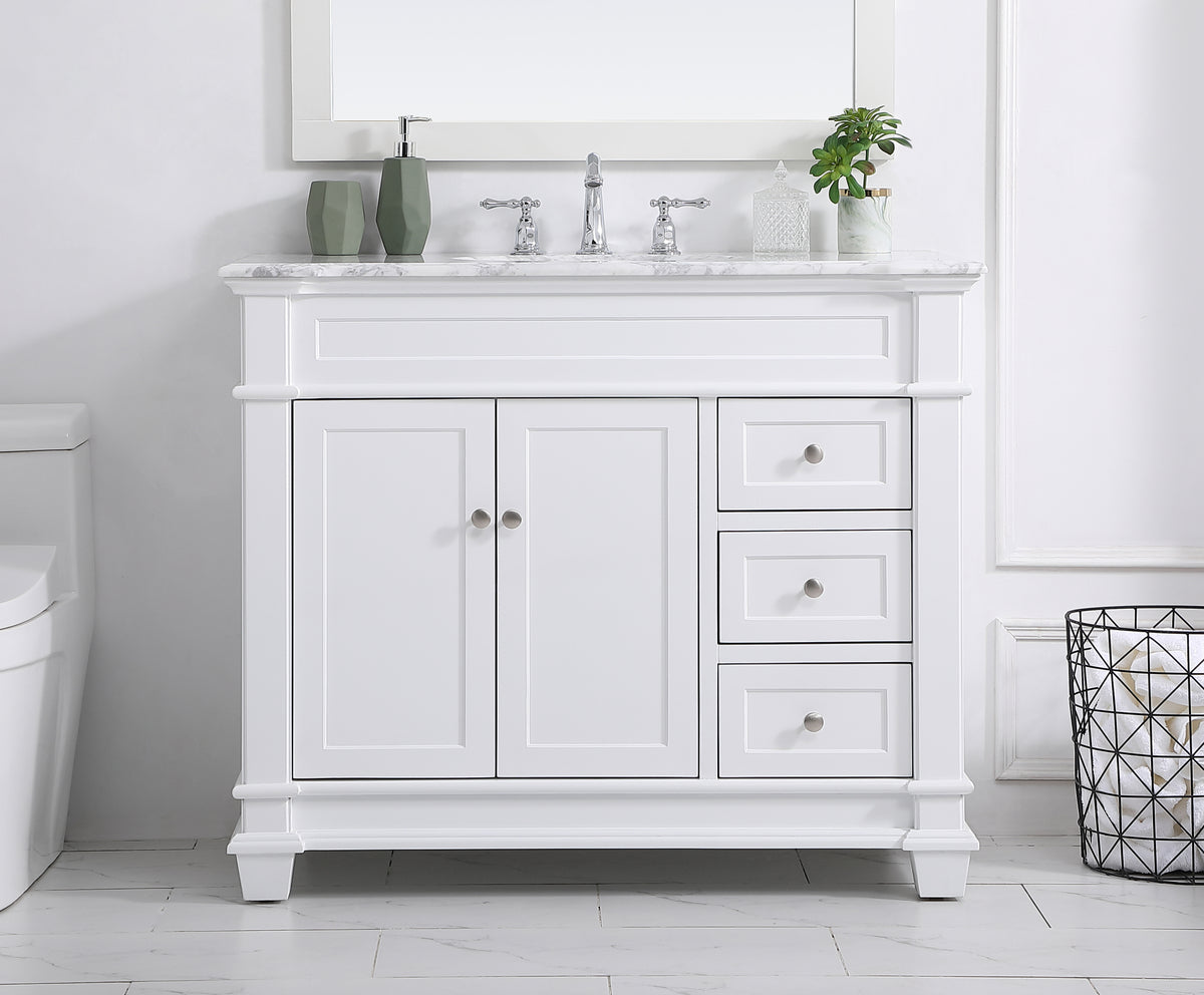42 inch Single Bathroom Vanity set in White