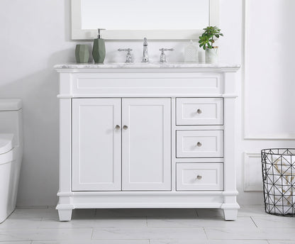 42 inch Single Bathroom Vanity set in White