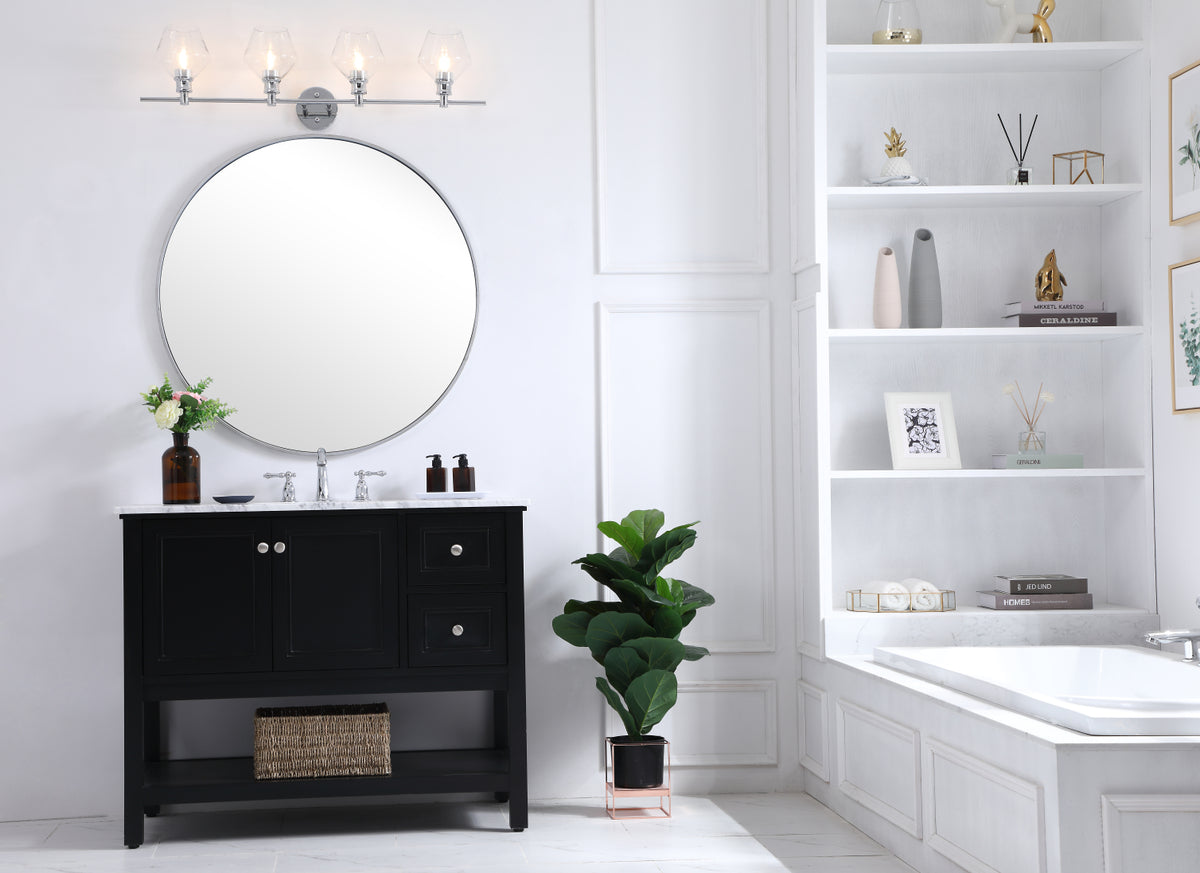 Gene 4 light Chrome and Clear glass Wall sconce