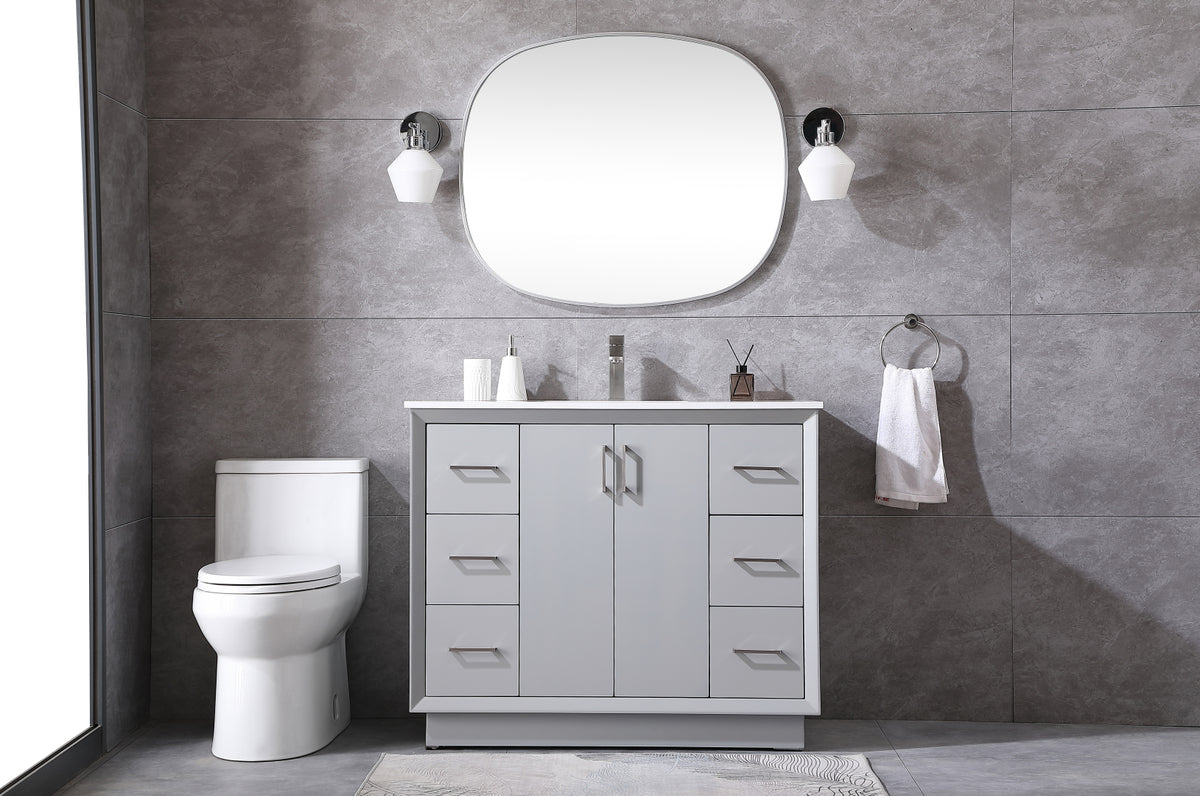 42 Inch SIngle Bathroom Vanity In Grey