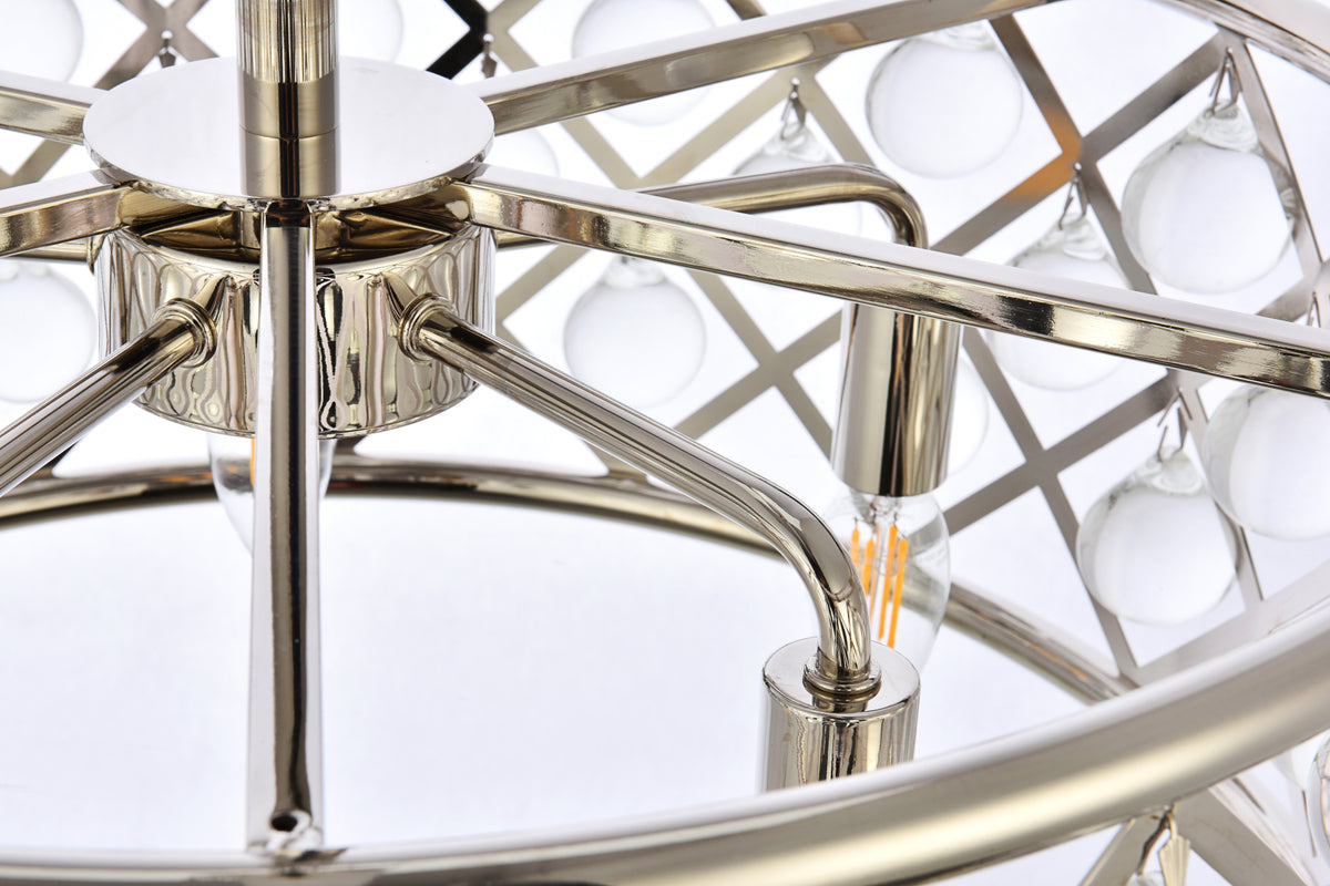Madison 5 light polished Nickel Pendant Clear Royal Cut Crystal