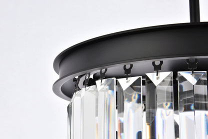 Sydney 3 light Matte Black Pendant Clear Royal Cut Crystal