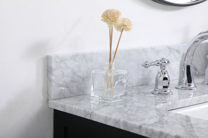 36 inch Single bathroom vanity in black with backsplash