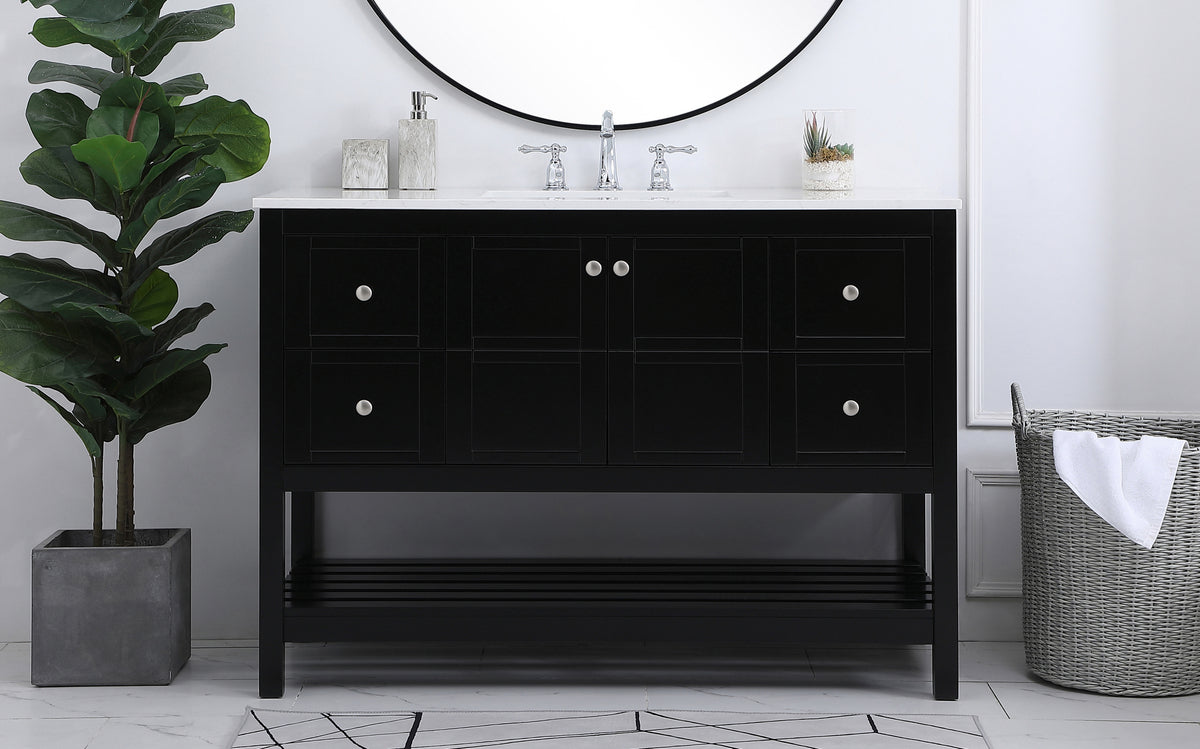 48 inch Single Bathroom Vanity in Black