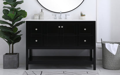48 inch Single Bathroom Vanity in Black