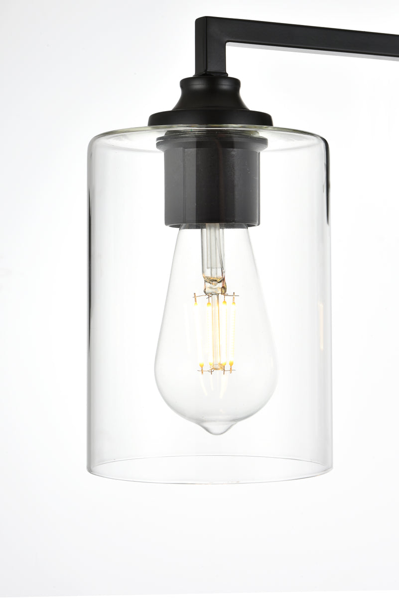 Mayson 4 light Black and Clear Bath Sconce