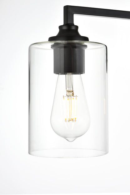 Mayson 4 light Black and Clear Bath Sconce