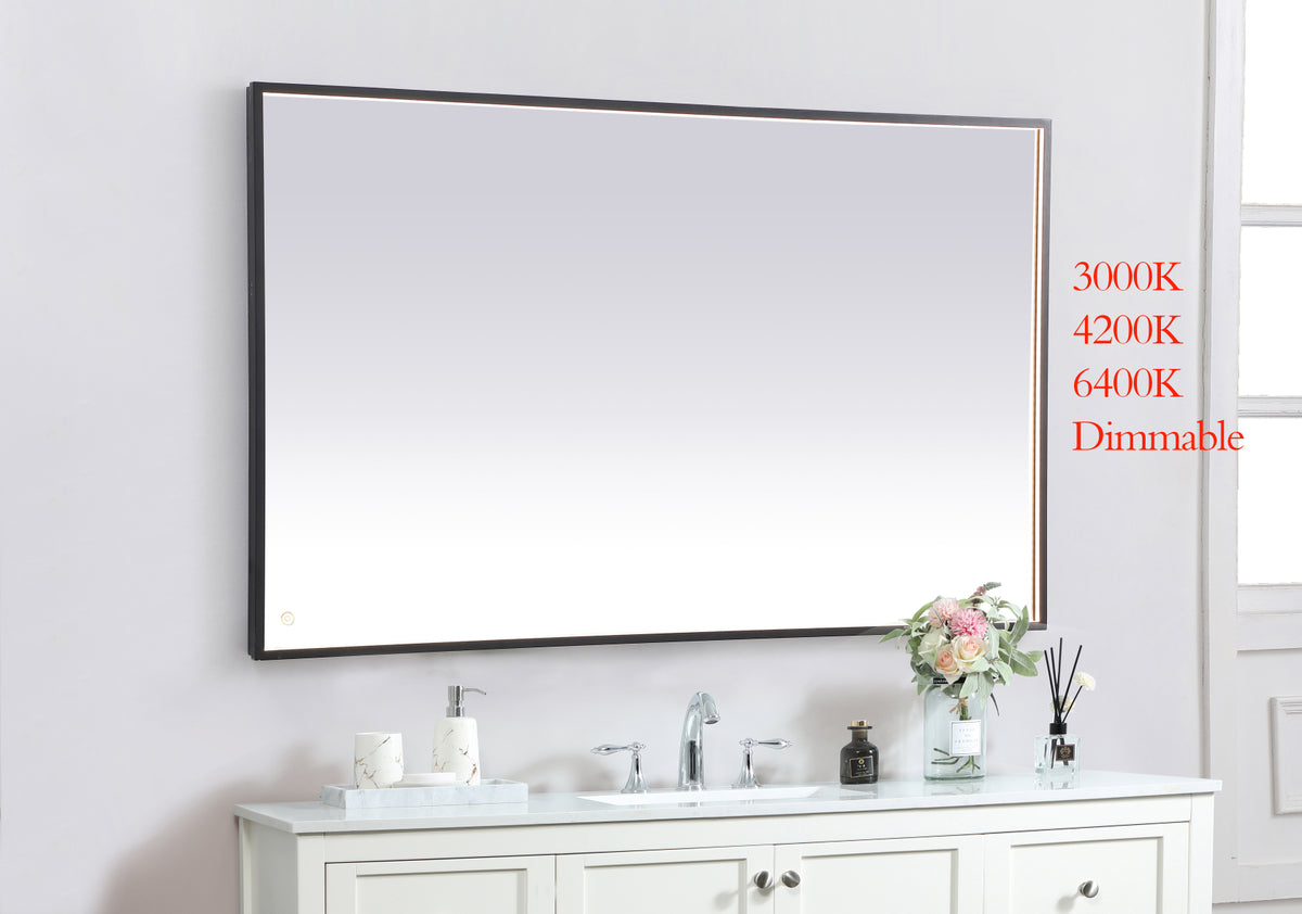Pier 36x60 inch LED mirror with adjustable color temperature 3000K/4200K/6400K in black