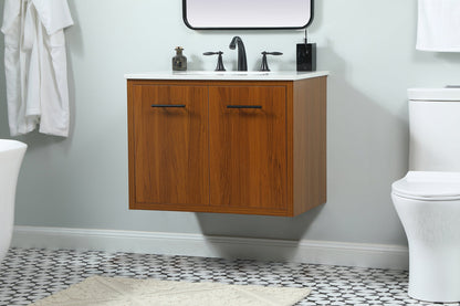 30 inch Single bathroom vanity in teak